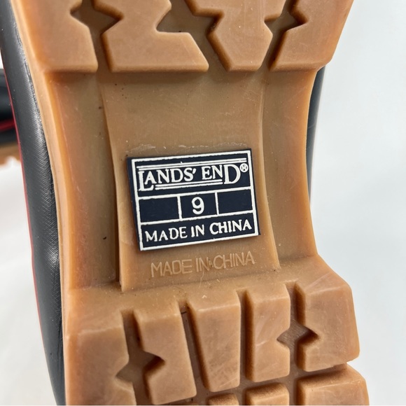 Land’s End Leather Duck Boots Thinsulate Women's Size 9 Blue Tan NICE! (READ**) - Picture 7 of 16